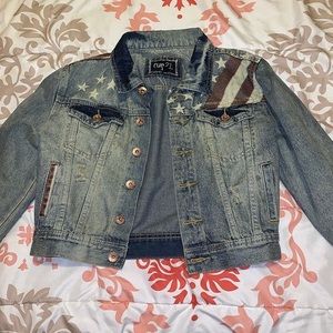 american flag denim jacket